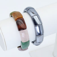 14x17mm Curved Rectangle Stretchy Bracelet, Sku#U1993