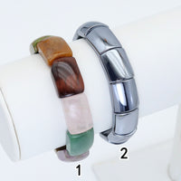 14x17mm Curved Rectangle Stretchy Bracelet, Sku#U1993