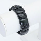 11x20mm Obsidian Rectangle Stretchy Bracelet, Sku#U2002