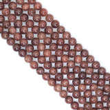 Reddish Brown Jade Round Smooth Beads, Sku#U2022