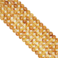 Genuine Citrine Round Smooth Beads, Sku#U2029