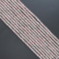 2x4mm Smooth Rondelle Pink Jasper Beads, Sku#U2055