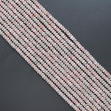 2x4mm Smooth Rondelle Pink Jasper Beads, Sku#U2055