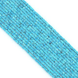 2x4mm Genuine Turquoise Smooth Cube Beads, Sku#U2078