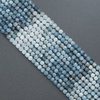 4mm Faceted Cube Genuine Aquamarine Beads. Sku#U2093