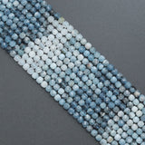 4mm Faceted Cube Genuine Aquamarine Beads. Sku#U2093