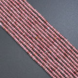 2x4mm Strawberry Quartz Smooth Rondelle Beads, Sku#U2107