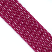 Red Corundum Faceted Rondelle Beads, Sku#U2128