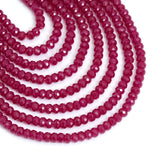 Red Corundum Faceted Rondelle Beads, Sku#U2128