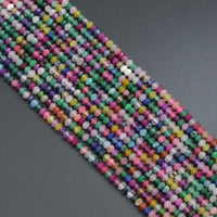 2x4mm Mixed Color Jade Rondelle Faceted Beads, Sku#U2146