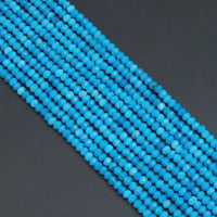 2x4mm Blue Jade Rondlle Faceted Beads, Sku#U2147