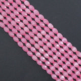 Pink Cat's Eye Faceted Rice Beads, Sku#U2163