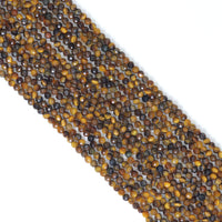 Genuine Tiger Eye Round Faceted Beads, Sku#U2204