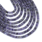 2x4mm Genuine Iolite Rondelle Faceted Beads, Sku#U2207