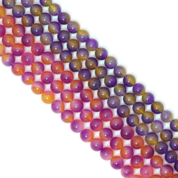 Pink/Purple Round Smooth Jade, Sku#U2212