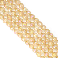 Mystic Citrine Round Faceted Beads, Sku#U2213