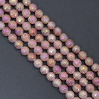 Mystic Strawberry Quartz Round Faceted Beads, Sku#U2214