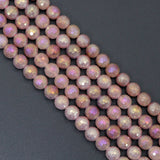 Mystic Strawberry Quartz Round Faceted Beads, Sku#U2214