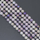 Mystic Lavender Jade Round Faceted Beads, Sku#U2215