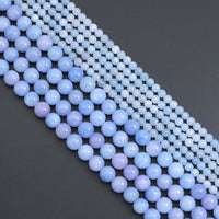 Aqua Blue Jade Round Smooth Beads, Sku#U2222