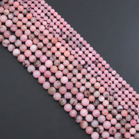 Pink Opal Jade Round Smooth Beads, Sku#U2224