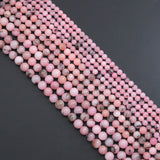 Pink Opal Jade Round Smooth Beads, Sku#U2224