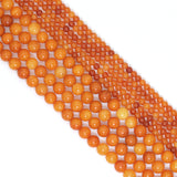 Orange Jade Round Smooth Beads, Sku#U2227