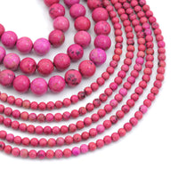 Rose Color Jade Round Smooth Beads, Sku#U2232