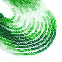 3mm Green Glass Round Faceted Beads, Sku#U2233