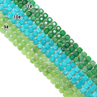 10x10 mm Faceted Cube Jade Beads, U2246-3