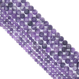 Matt Dog Teeth Amethyst Round Smooth Beads, Sku#U2282