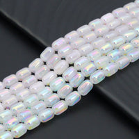 Mystic AB Selanite Beads, 6x9mm drum Cylinder Shape Selanite Beads,15.5" Full Strand,sku#U2345