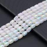 Mystic AB Selanite Beads, 6x9mm drum Cylinder Shape Selanite Beads,15.5" Full Strand,sku#U2345