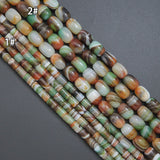 Green Brown Red Cylinder/Barrel Agate, Sku#U2356