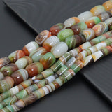 Green Brown Red Cylinder/Barrel Agate, Sku#U2356