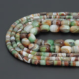 Green Brown Red Cylinder/Barrel Agate, Sku#U2356