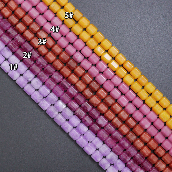 Natural Box-cut Cube 8x10mm jade Beads, 16inch full strands, sku#U2363