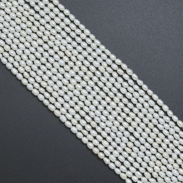 Natural White Freshwater Pearl Rice Shape Pearl, 4-5mm size, 16inch strand, sku#U2369