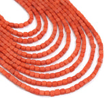3x3mm Cube Orange Coral Beads, Sku#U2370