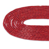 2x4mm Smooth Tube Coral Beads, Sku#U2371