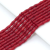 4x8mm Bamboo Red Coral Beads, Sku#U2372