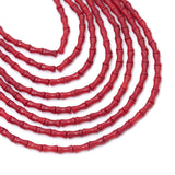 4x8mm Bamboo Red Coral Beads, Sku#U2372