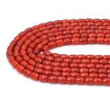 7x9mm/8x10mm Barrel Shape Red Coral Beads, Sku#U2375