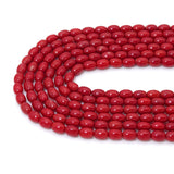 4x8mm Rice Shape Red Coral Beads, Sku#U2376
