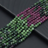 2mm/3mm/4mm Ruby Zoisite Round Faceted Beads, Sku#U2387