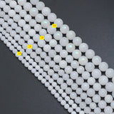 Mystic White Jade Beads, White Iridescent Round Jade Beads, 16inch full strand, sku#U2392