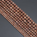 High Quality Golden Sunstone Round Smooth Beads, Sku#U2396