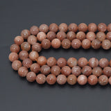 High Quality Golden Sunstone Round Smooth Beads, Sku#U2396