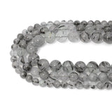 High Quality Tourmalated Quartz Round Smooth Beads,Sku#U2400
