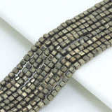 2x2mm Pyrite Faceted Cube Beads, Sku#U2403
